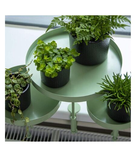 Support à plantes rond  à fixer hauteur réglable vert 20.9 x 14 cm