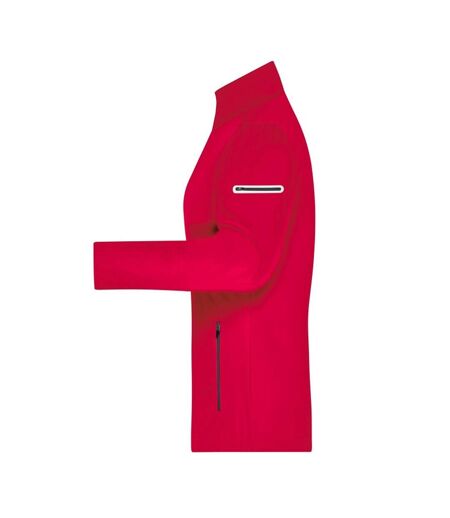 Veste Softshell Femme Rouge Clair Noir James And Nicholson