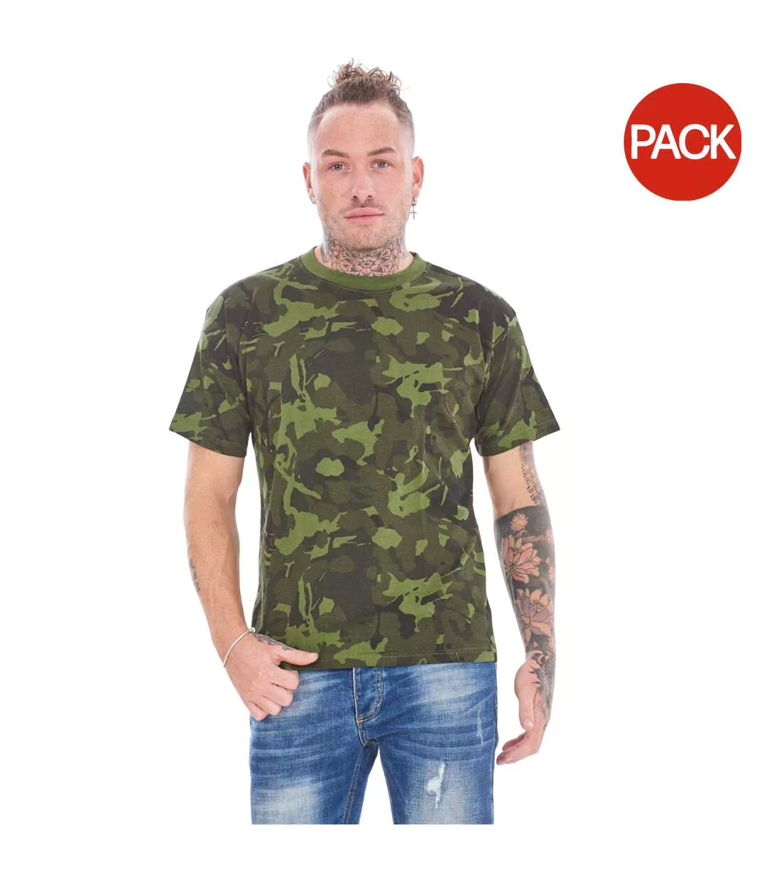T-shirts Motif/style Camouflage Homme Vert Keanu-1