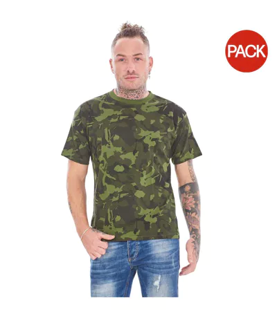 T-shirts Motif/style Camouflage Homme Vert Keanu