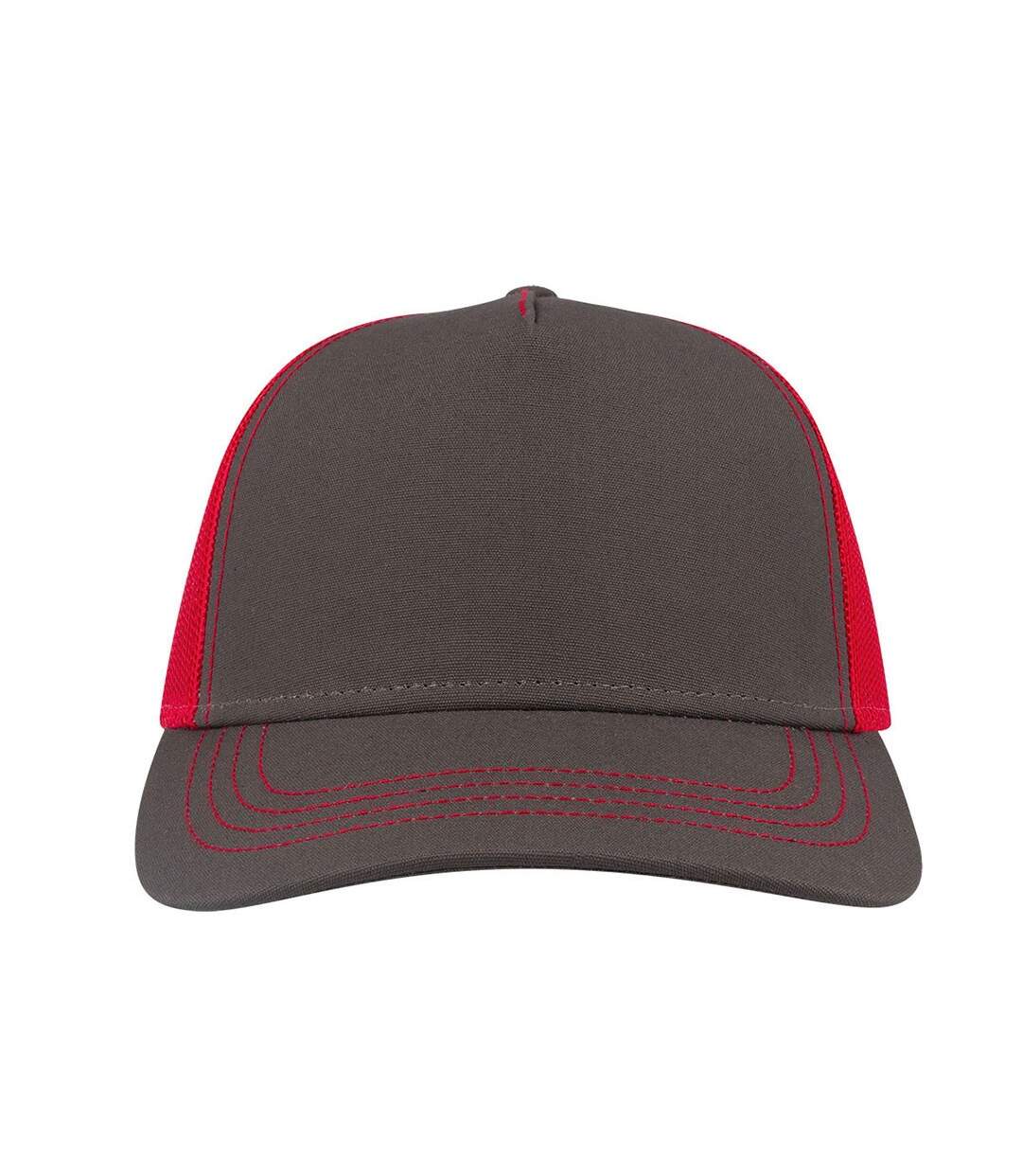 Casquette trucker rapper gris foncé / rouge Atlantis-3