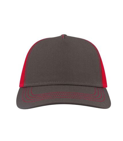 Rapper canvas 5 panel trucker cap dark grey/red Atlantis