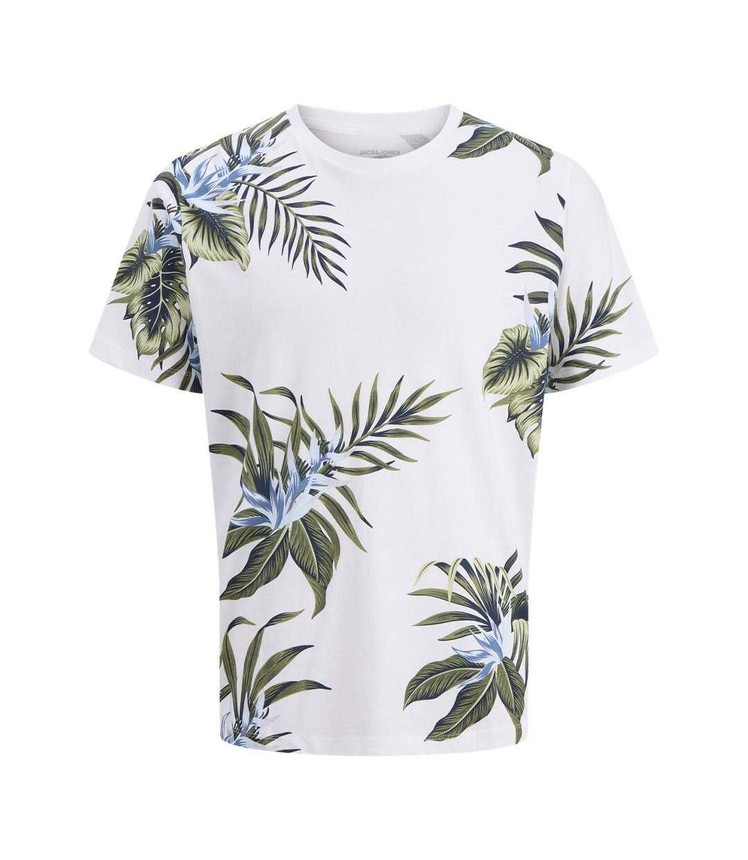 T-Shirt blanc/vert homme jack & jones drew-1