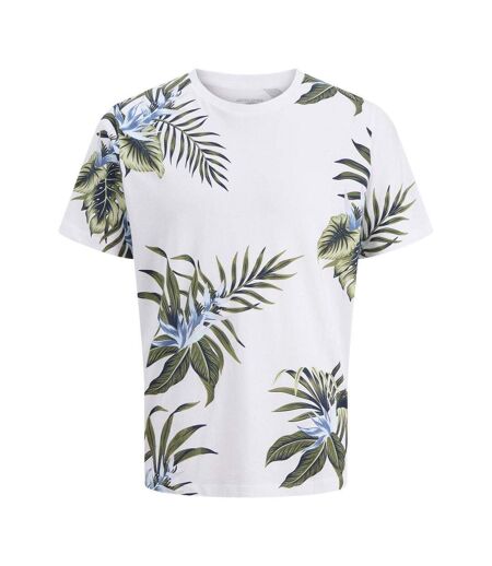 T-Shirt blanc/vert homme jack & jones drew