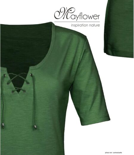 Tee-shirt femme MAYFLOWER DAMOCLES4 kaki : l'élégance des manches 3/4