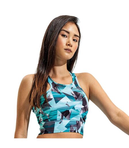 Womens/ladies Performance Sports Mid Length Bra Turquoise TriDri