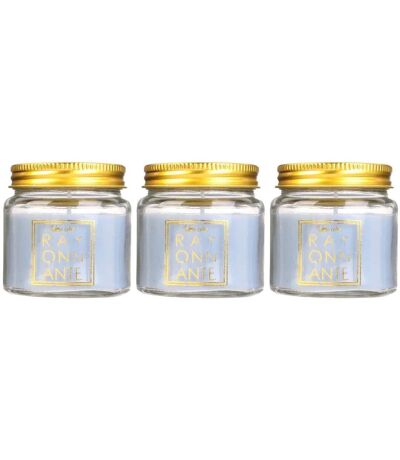 Bougie en pot message scintillant senteur fleur de coton (Lot de 3)