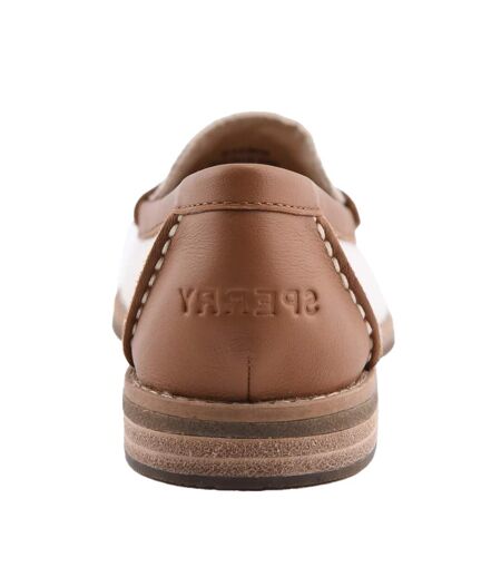Mocassins Port Driving Femme Blanc Brun Clair Sperry