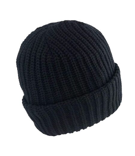 Chunky knit beanie black Lee Cooper