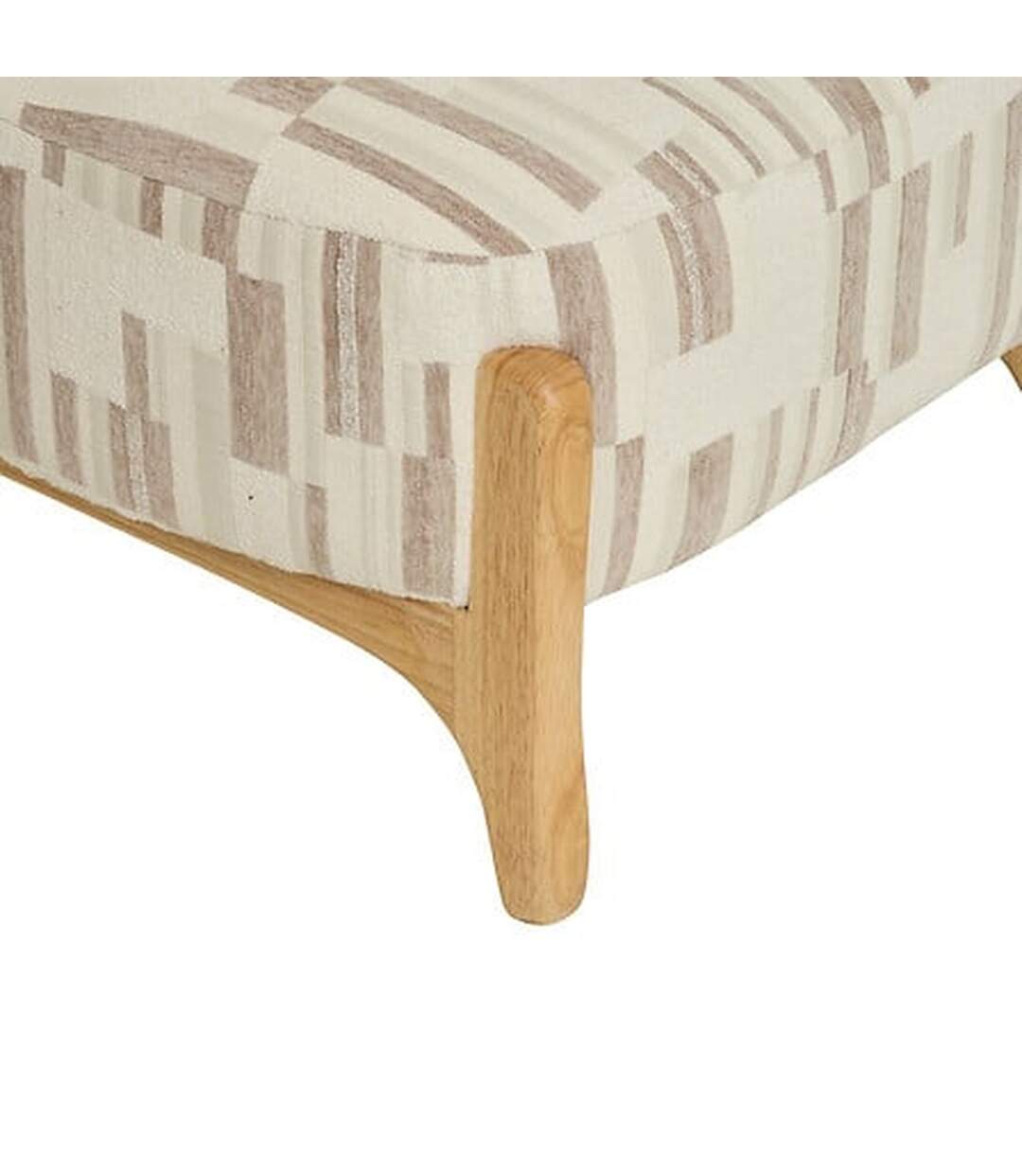 Fauteuil en chenille avec pieds en bois effet naturel CALIX - Beige-3