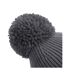 Beechfield Unisex Engineered Knit Ribbed Pom Pom Beanie (Graphite Gray)