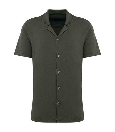 Mens jersey short-sleeved shirt washed organic khaki Spasso