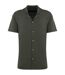 Mens jersey short-sleeved shirt washed organic khaki Spasso-1
