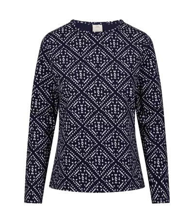 Haut Manches Longues Style À Motifs Daniela Femme Bleu Marine Trespass