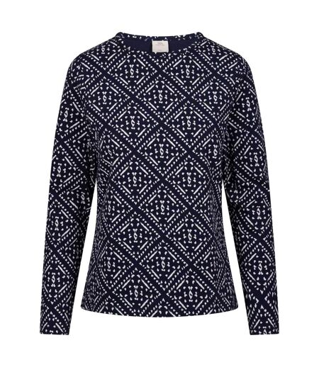 Haut Manches Longues Style À Motifs Daniela Femme Bleu Marine Trespass