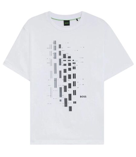 T-shirt Motif/style Géométrique Homme Blanc Boss