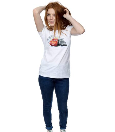 Disney - T-shirt CARS LIGHTNING VS STORM - Femme (Blanc) - UTBI13924