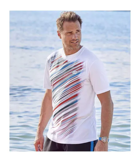 Atlas For Men Mens Sports T-Shirt (Pack of 3) (White/Red/Blue) - UTAF107