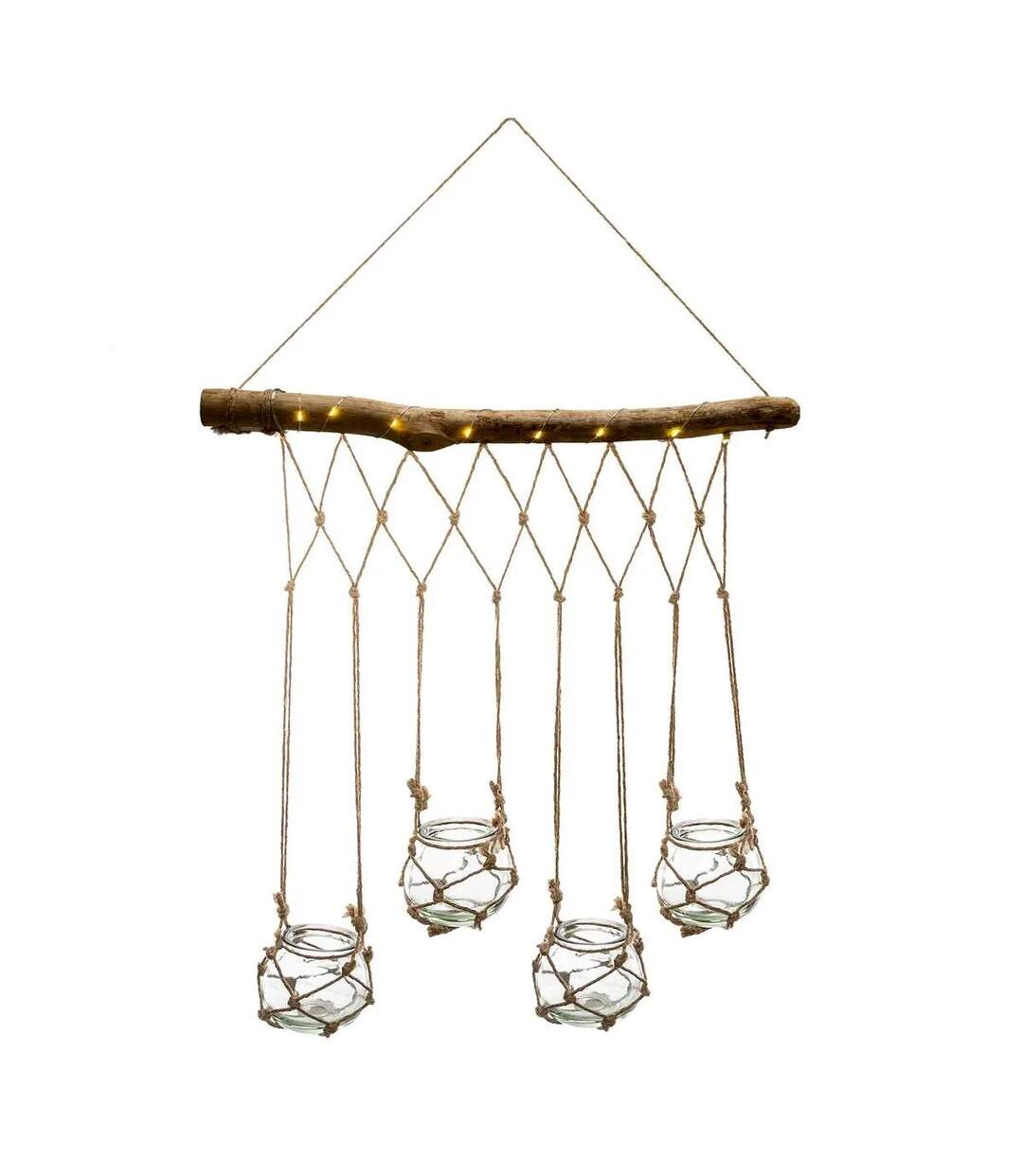 Suspension Design à Led 4 Soliflores 70cm Naturel-1