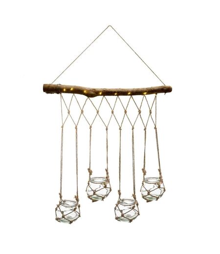 Suspension Design à Led 4 Soliflores 70cm Naturel