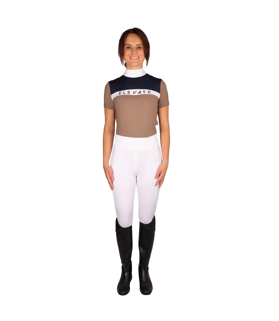 Womens/ladies elevate allure show shirt navy/fossil/white Hy-3