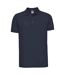 Mens pique stretch polo shirt french navy Russell