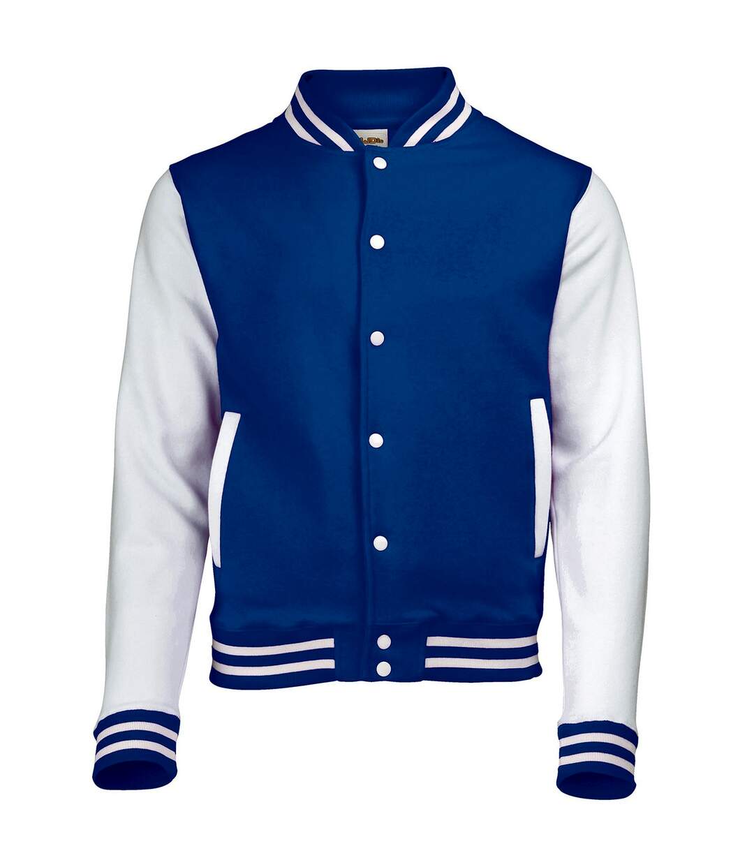 Blouson d´université adulte bleu roi / blanc Awdis