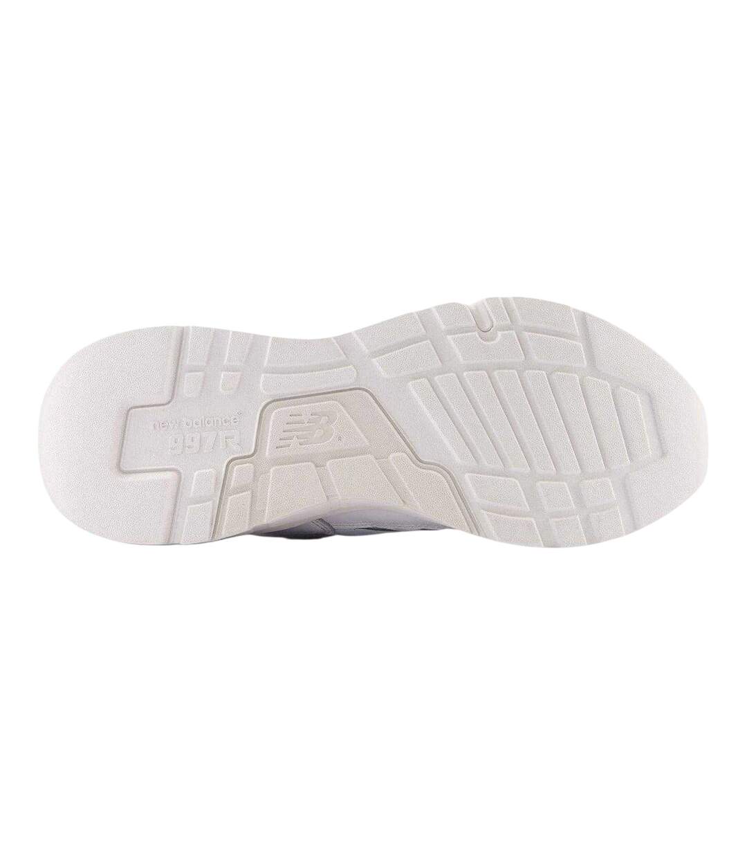 Mens 977r Leather Flat Trainers White New Balance-4