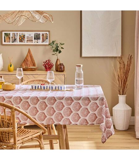 Nappe Antitache Imprimé Océania 150x300cm Terracotta