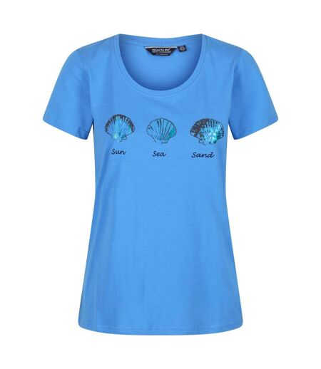 Womens/ladies filandra vi seashells t-shirt sonic blue Regatta