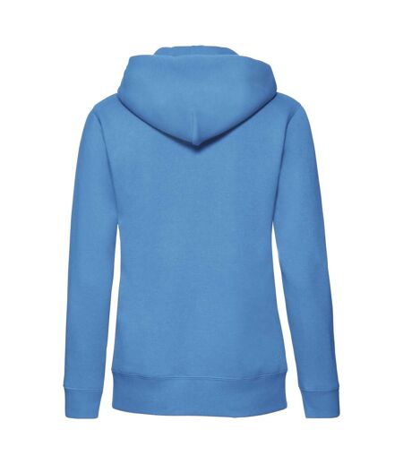 Fruit Of The Loom Ladies Lady-Fit Hooded Sweatshirt Jacket (Azure Blue)