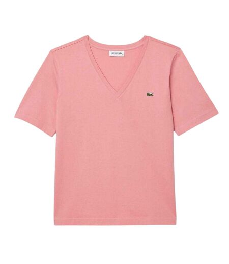 T-shirt Motif/style Logo Brodé Femme Rose Lacoste