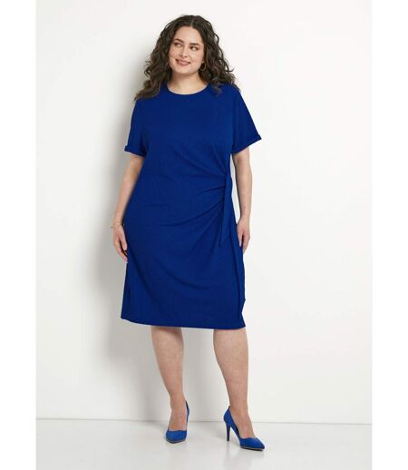 Robe courte unie drapée effet cache-ventre