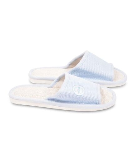 OZABI-Pantoufle Mule Femme Pack 2 Paires Tissu Gaufre Bout Ouvert