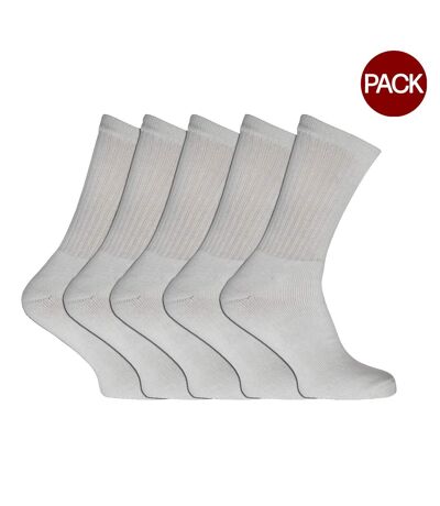 Chaussettes de sport unies 5 paires homme blanc Universal Textiles