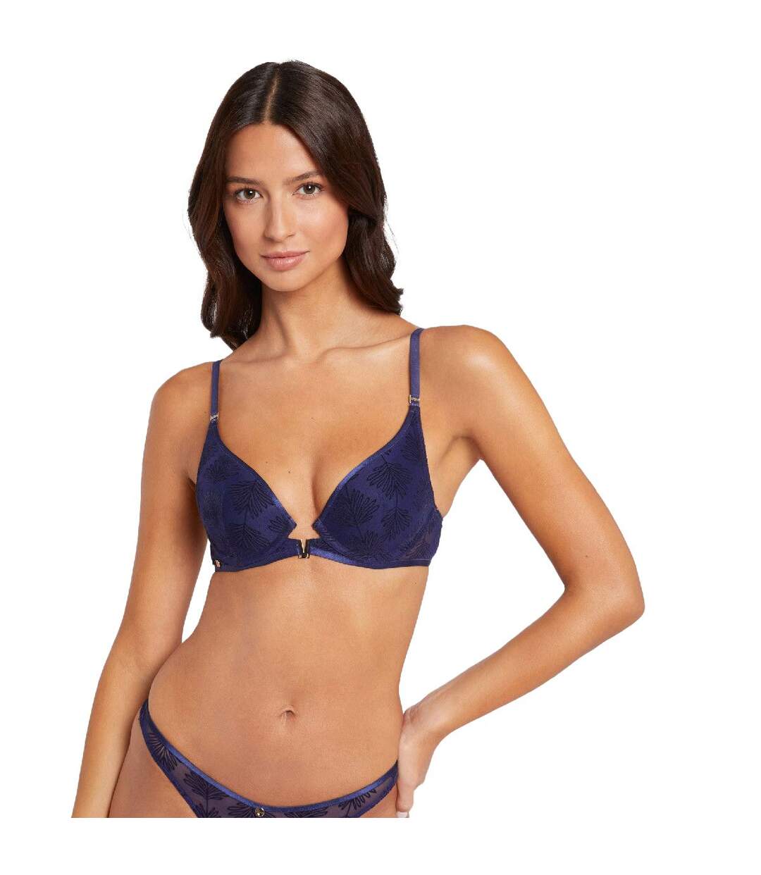 Soutien-gorge ampliforme coques moulées bleu marine Alixa