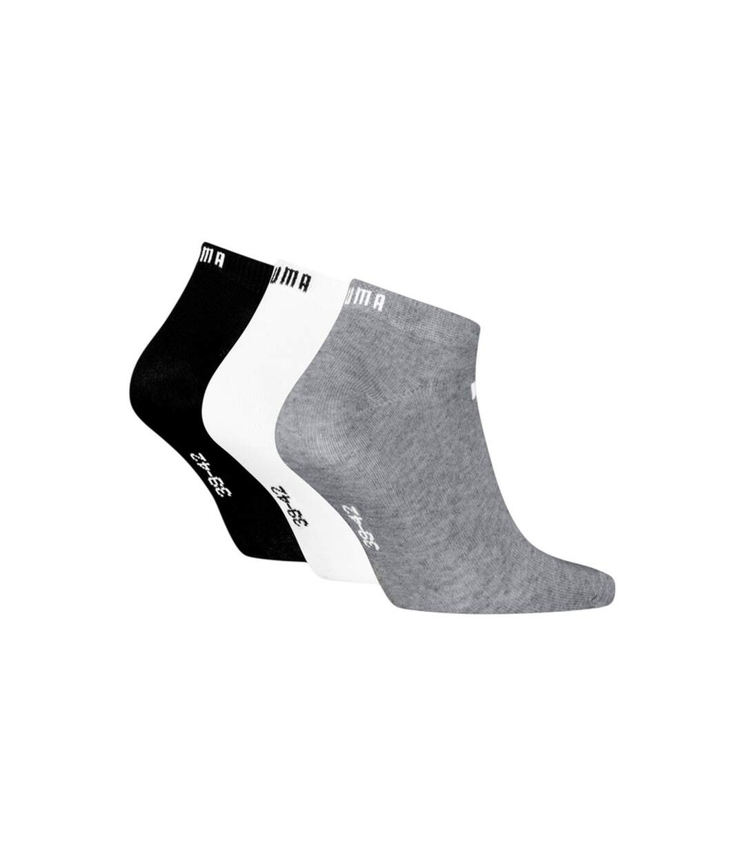 Socquettes Quarter Adulte Noir Blanc Gris Puma-2