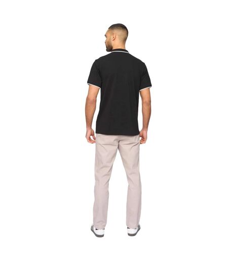 Mens Oakden Front Zip Polo Shirt Black Bewley & Ritch
