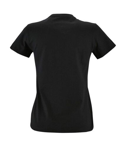 SOLS Womens/Ladies Imperial Fit Short Sleeve T-Shirt (Deep Black)
