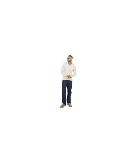 Mens Trophy Long-sleeved Polo Shirt Cream Brave Soul