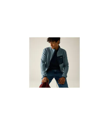 Mens Frankie Full Zip Fleece Jacket Grey Mirage Navy Regatta