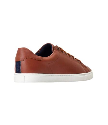 Mens Tucker Leather Soft Trainers Burnt Tan Base London
