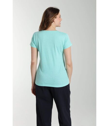Tee Shirt Col Rond Manches Courtes Femme Marine Cabage() | Gerard Pasquier Avec Col Rond | Gerard Pa