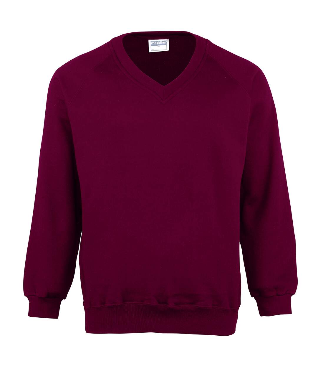 Sweatshirt avec col en v homme bordeaux Maddins-1