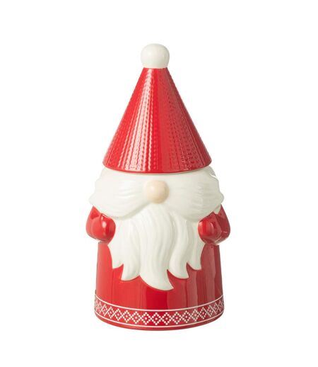 Boîte à Biscuits en Céramique Père Noël 33cm Rouge