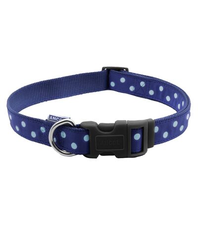 Ancol Pet Products Indulgence Adjustable Vintage Polka Dot Dog Collar (Size 1-2) (Navy Blue) - UTVP1078