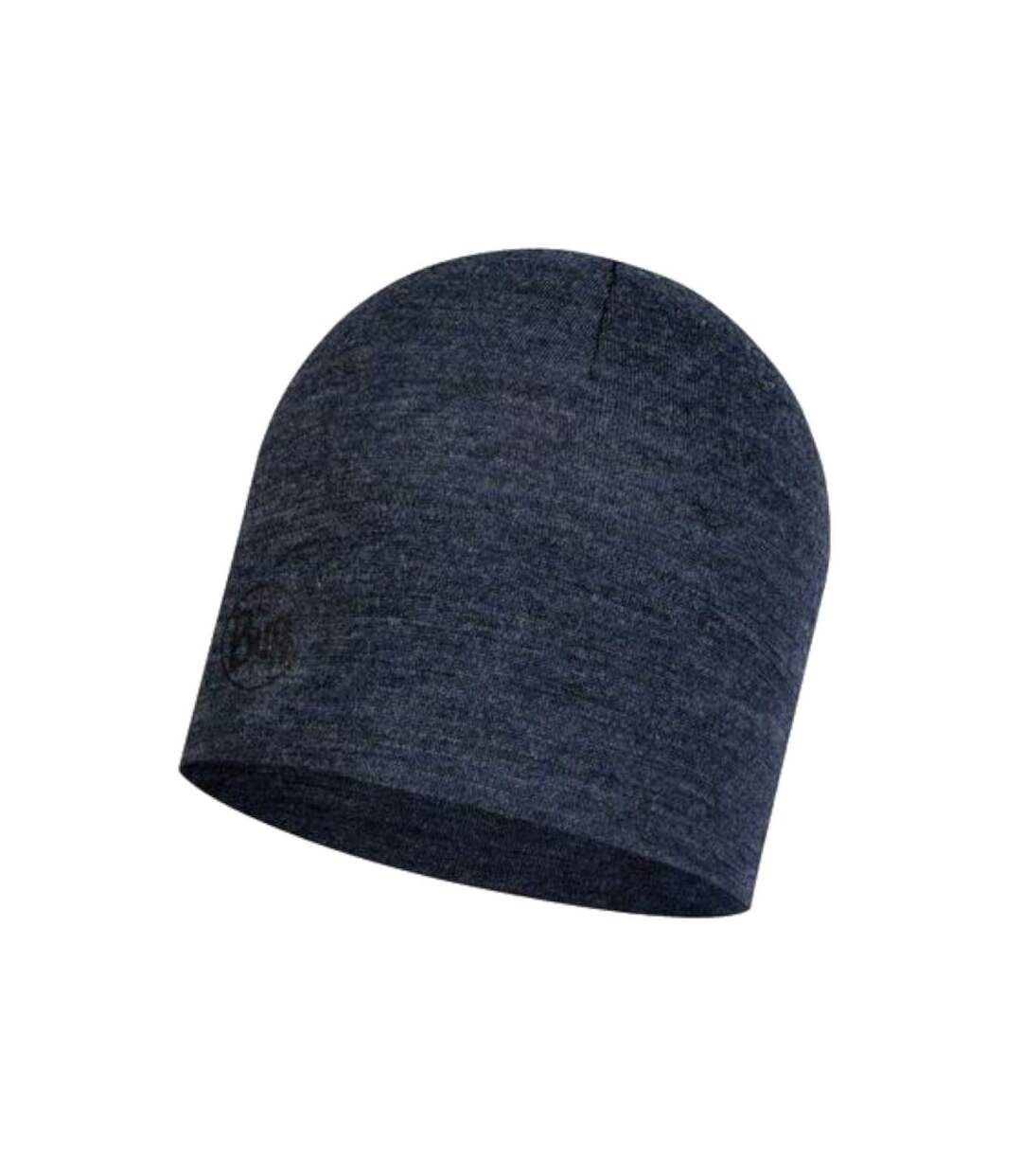 Merino Wool Beanie Navy Blue Buff-1