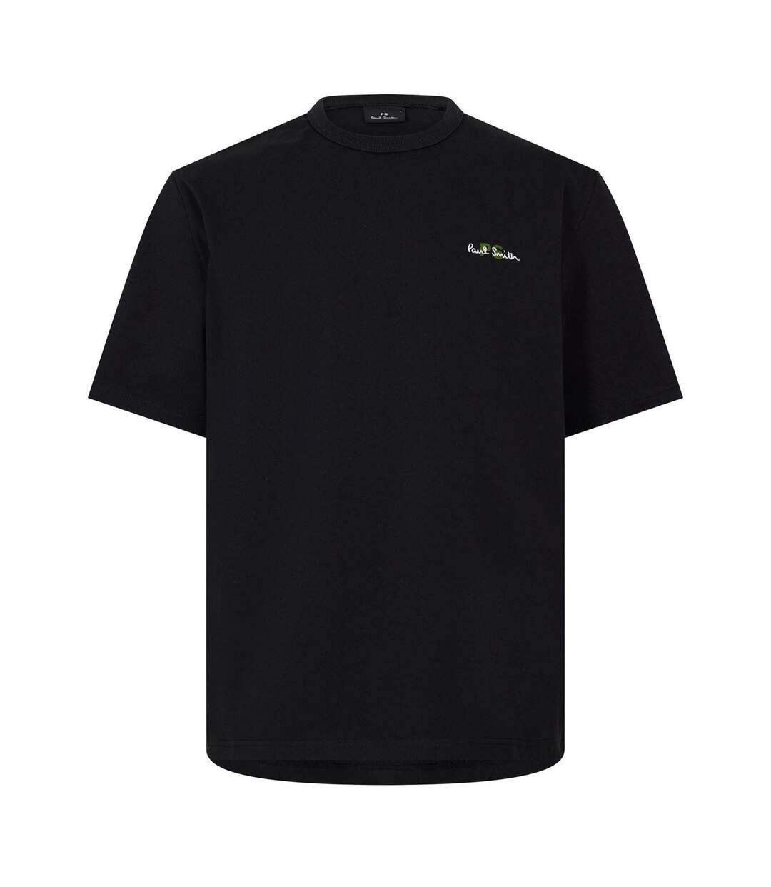 Unisex Adult Embroidered Logo Premium Cotton T-shirt Black Paul Smith-1