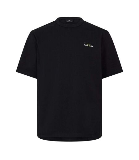 Unisex Adult Embroidered Logo Premium Cotton T-shirt Black Paul Smith
