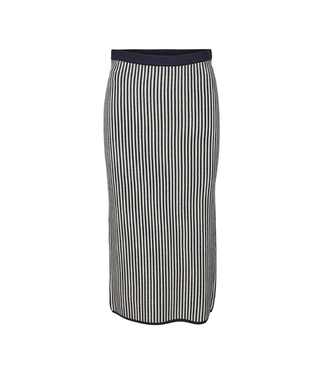 Jupe marine à rayures femme vero moda gold pinstripe-2